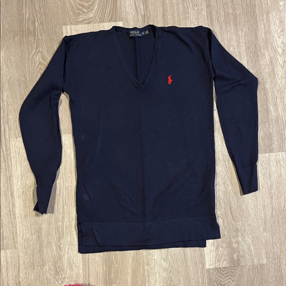 Polo by Ralph Lauren Men's Dark Blue V-Neck Sweater